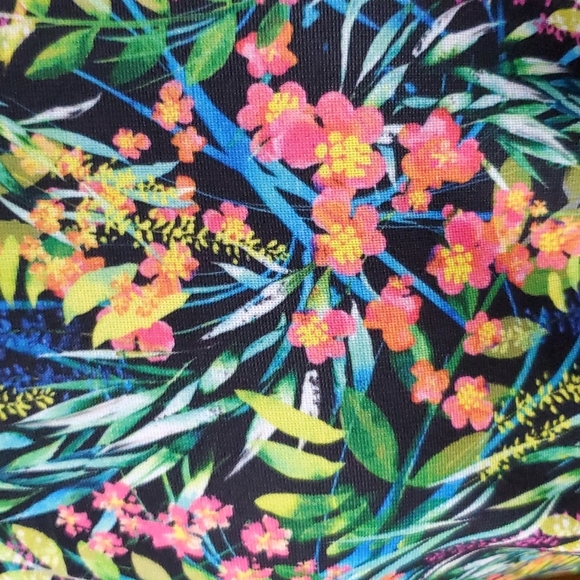 Zara Trafalgac tropical floral pattern sort sleeve multicolored dress - Picture 3 of 8